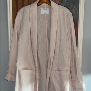 Linen Blazer Size Small Light Pink Loose & Comfy Look Old Navy Great Condition